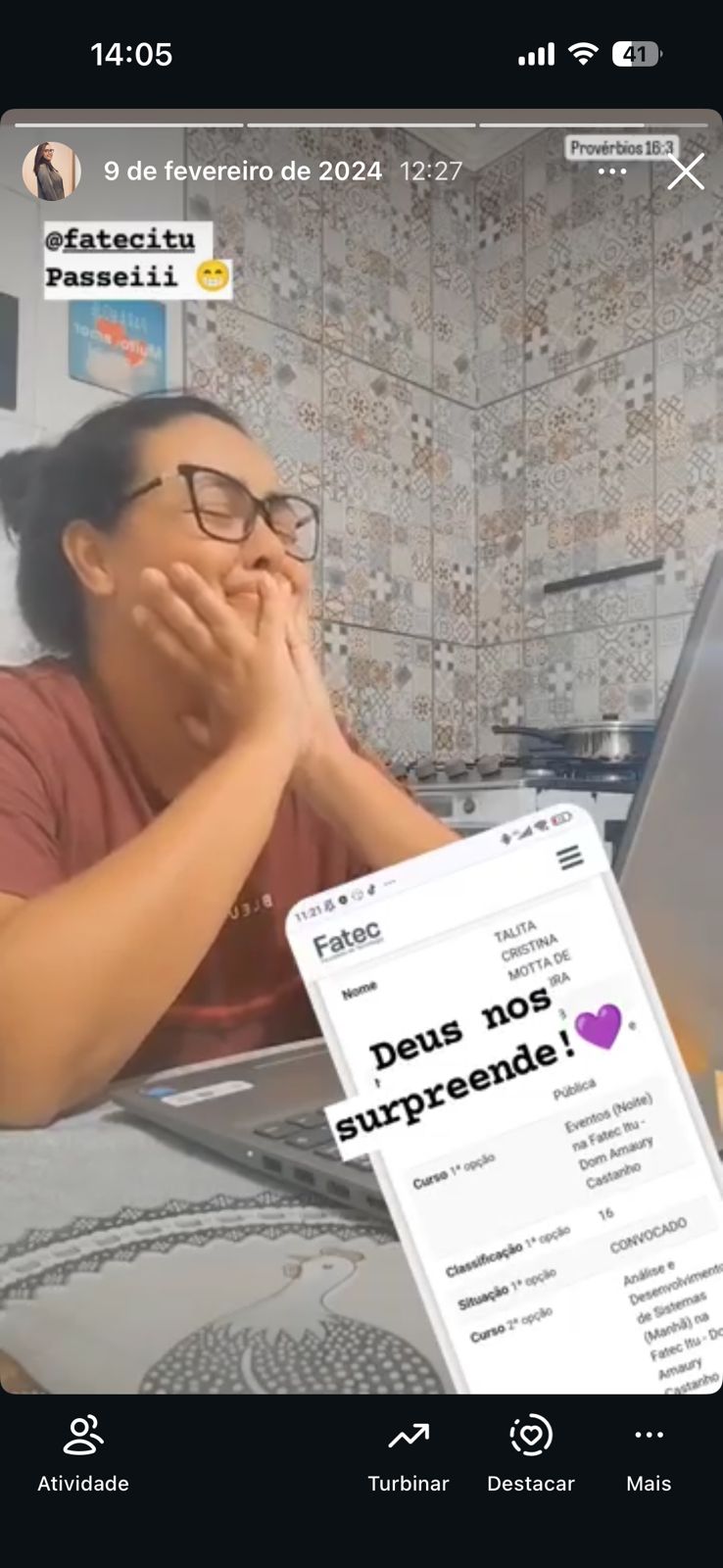 Aprovação na Fatec aos 34 anos